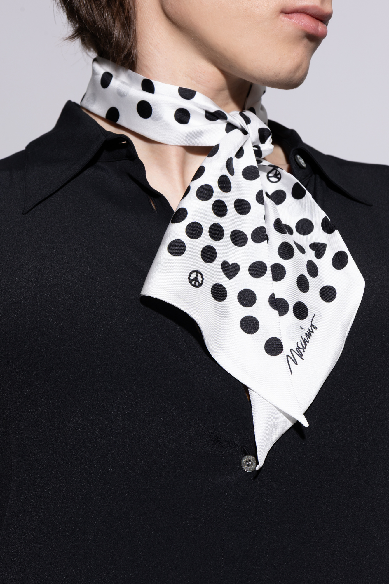スカーフ MOSCHINO COUTURE Woman Neck scarf White 93508265 1001 White Silk scarf Moschino - Vitkac Australia